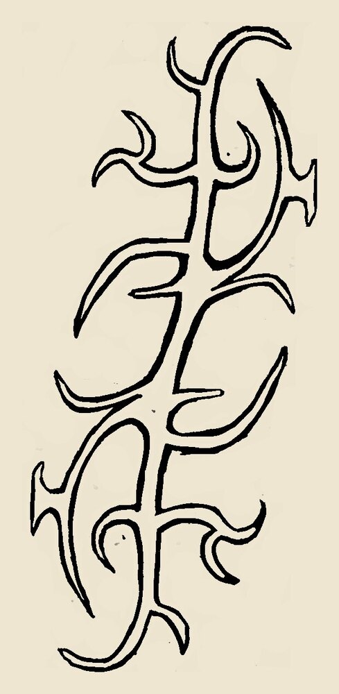 Hand-drawn tribal flame linework, sleeve placement design