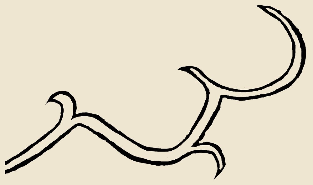 Hand-drawn tribal flame linework, hood placement design